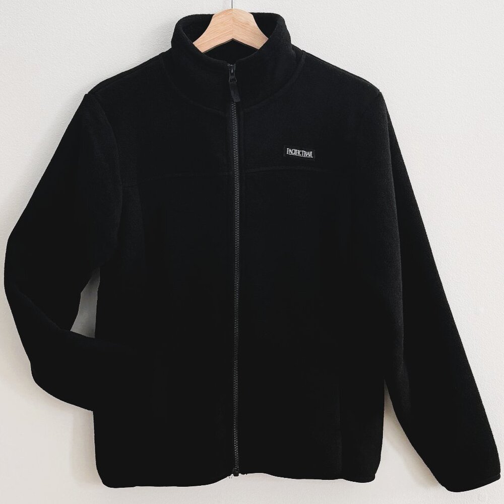 Pacific Trail Boys Youth Full Zip-Up Soft Polar Fleece Jacket, Black, L - 14/16